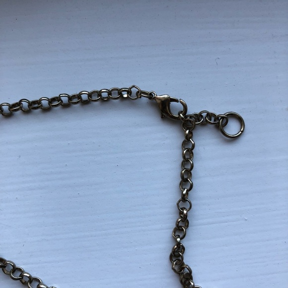 Vintage wine & gold peacock pendant necklace - Picture 7 of 8